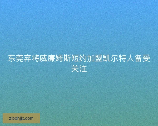 东莞弃将威廉姆斯短约加盟凯尔特人备受关注